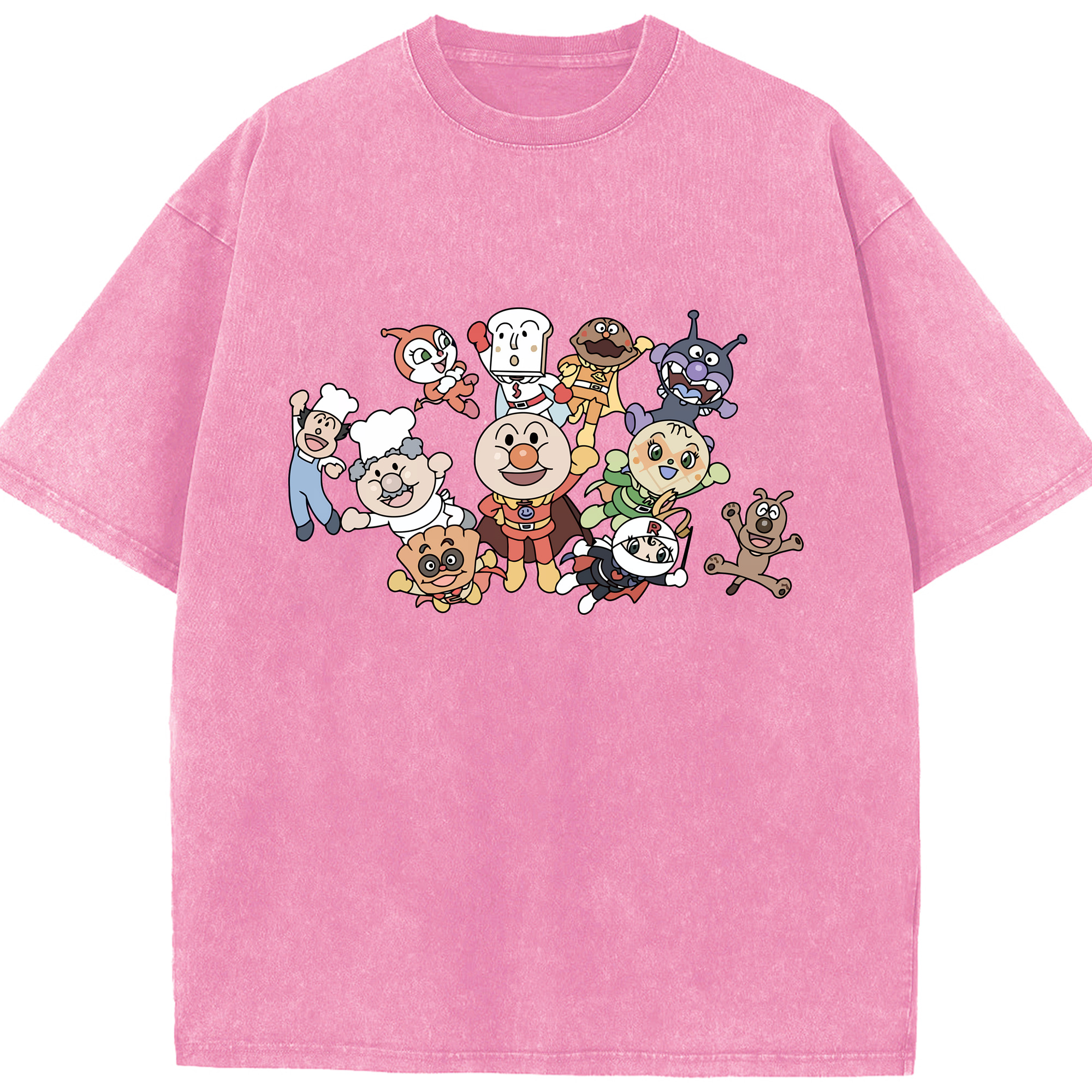 （画像用） アンパンマン Anpanman 綿100% ヴィンテージ風 半袖Tシャツ（フロントプリント）
